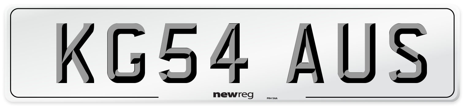 KG54 AUS Number Plate from New Reg